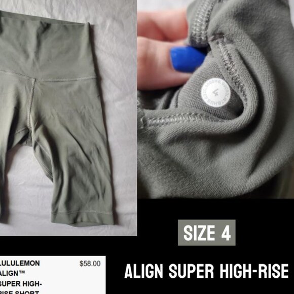 Lululemon size 4 Super High Rise Align Shorts - Grey Sage - Picture 1 of 4